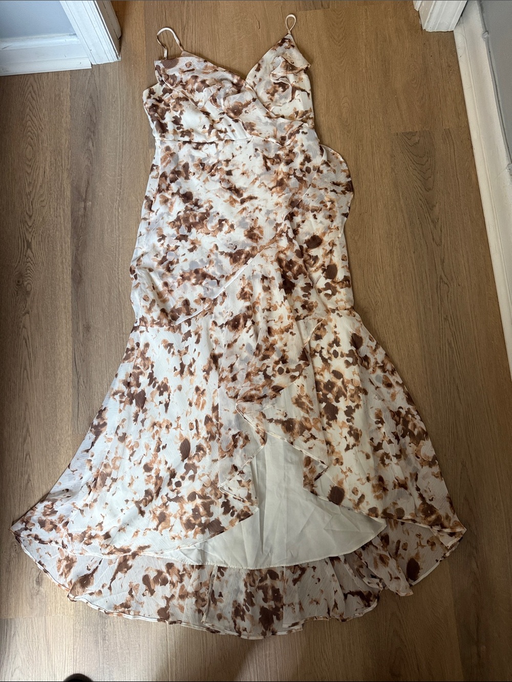 Express Cream Slip Dress with Black Label